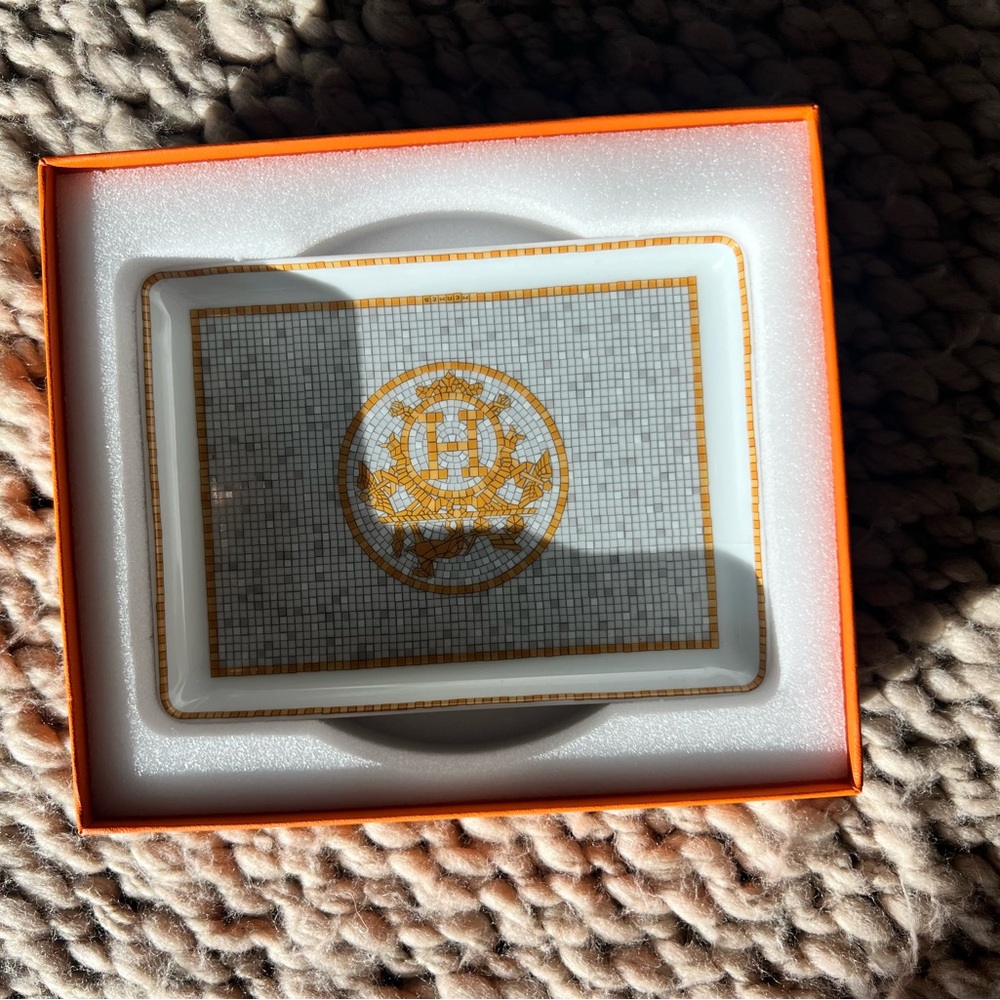 Hermes Mosaique au 24 gold sushi plate tray, small model - Picture 3 of 11